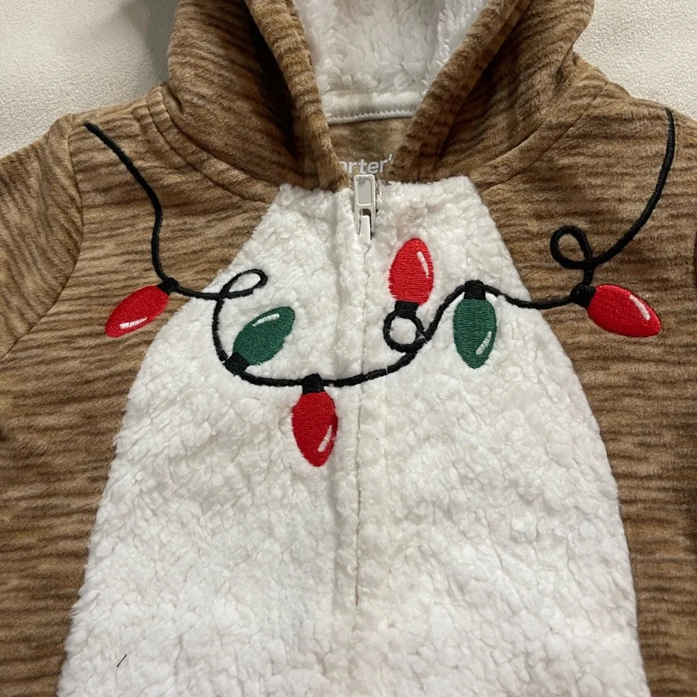 Carter's Reindeer Hooded One Piece with Festive Light‎ Design